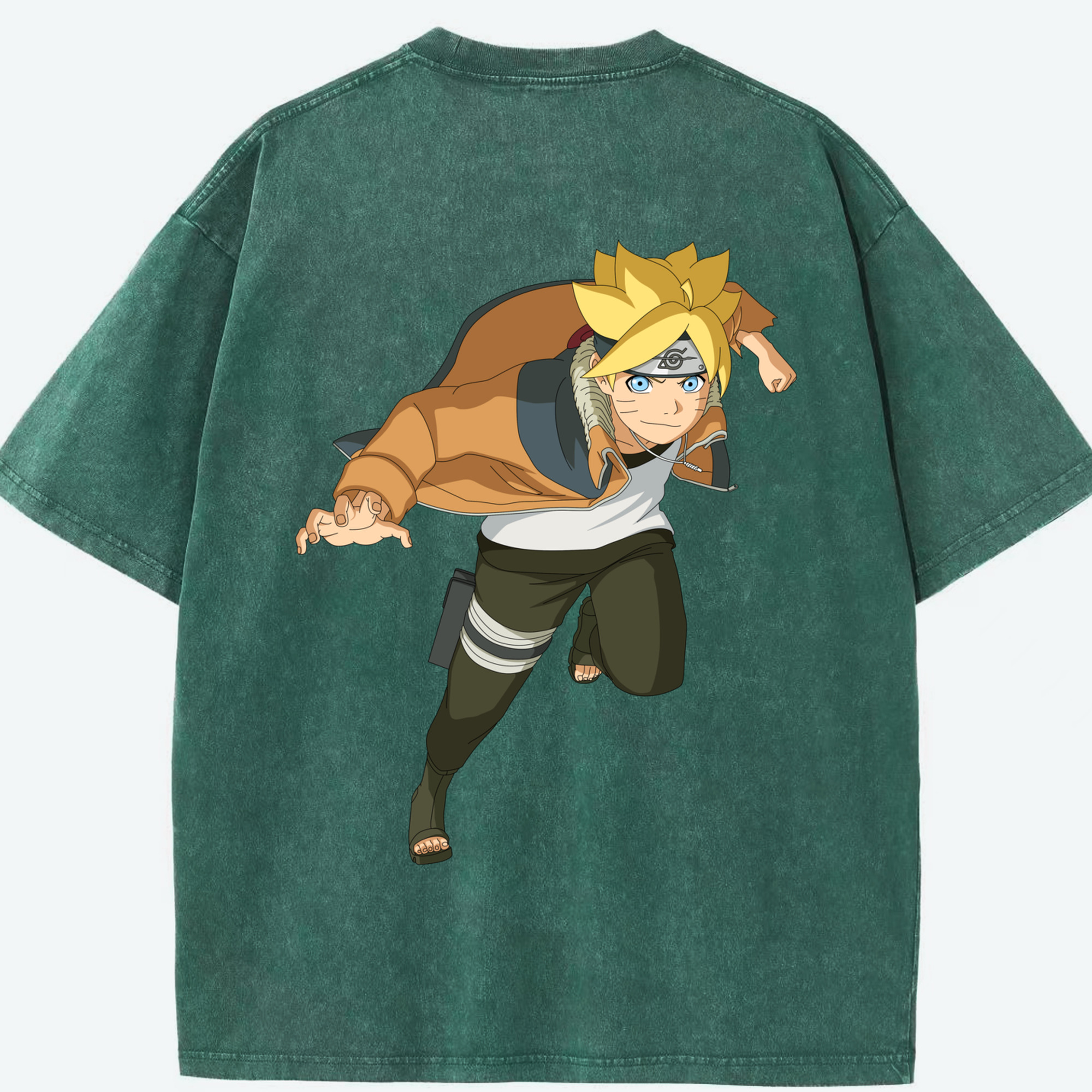 （画像用） NARUTO -ナルト- うずまき ナルト Uzumaki Naruto 綿100% ヴィンテージ風 半袖Tシャツ（背面プリント）